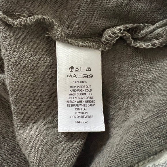 Tahari Olive Green Open-Front Hooded Linen Sweater L - Picture 4 of 6